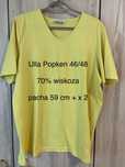 Ulla Popken 46 48  damska bluzka krótki rękaw żółta wiskoza
