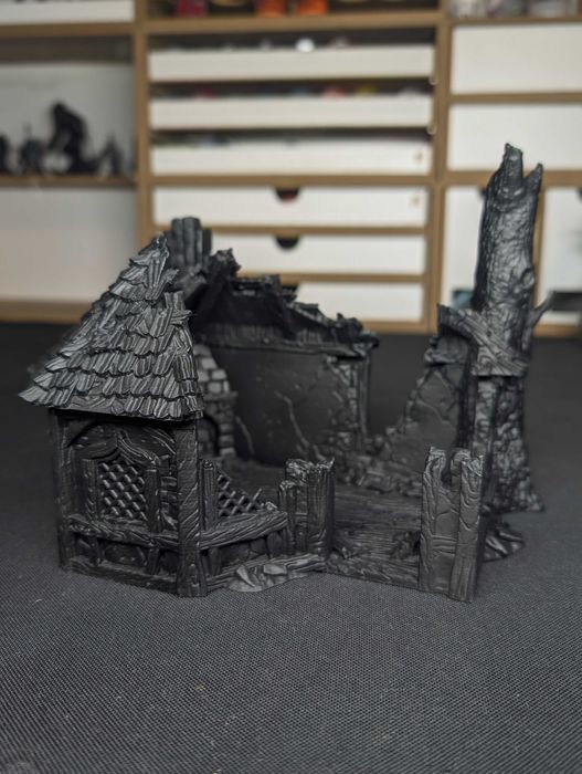 Ruined Alchemist's House - tereny, domki do gier bitewnych druk 3D FDM