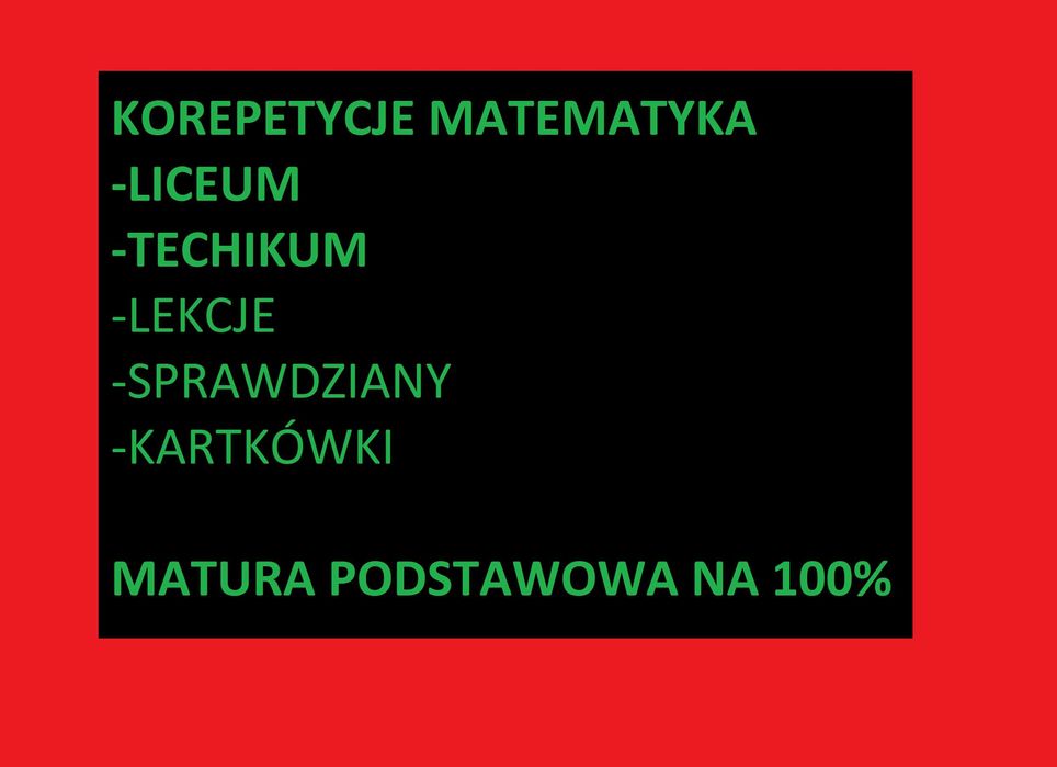 Korepetycje z matematyki liceum/technikum i matura podstawowa.