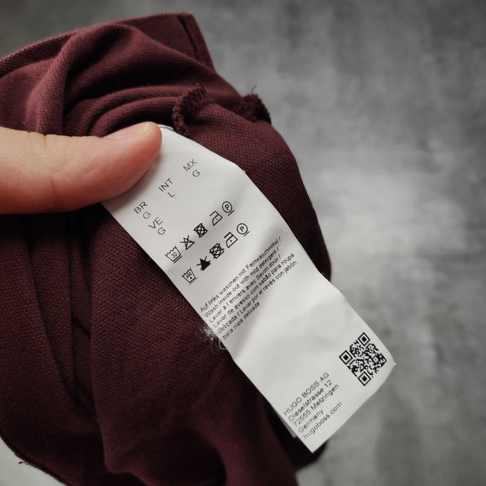 MĘSKA Koszulka Polo Długi Rękaw Longsleeve Bordo Hugo Boss Bawełna