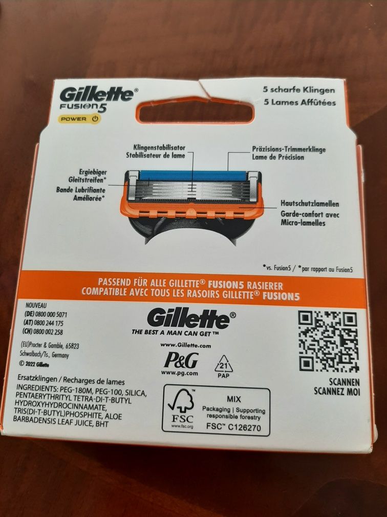 Gillette fusion 5 power  8 шт в уп