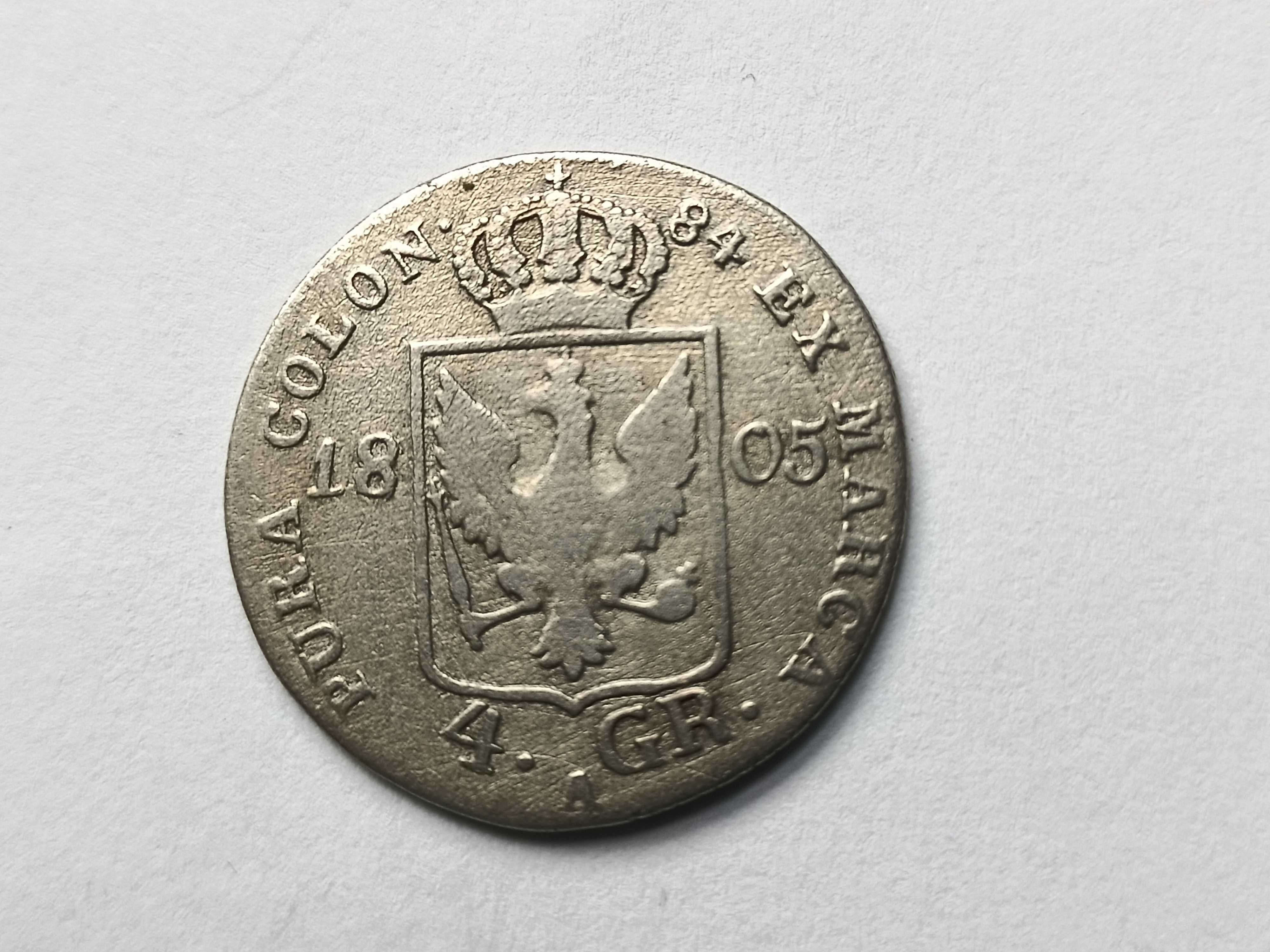 4 Grosze 1805 Królestwo Prus Fryderyk Wilhelm lll Srebro