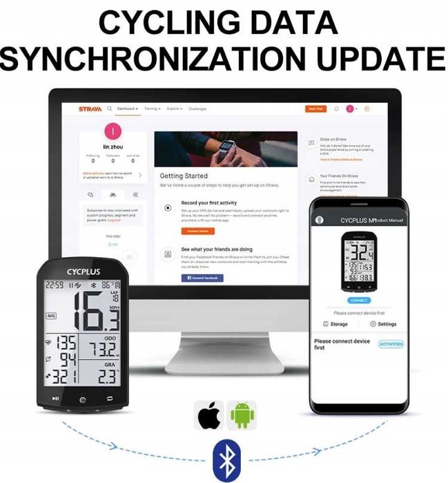 CYCPLUS M1 GPS komputer rowerowy licznik z uchwytem