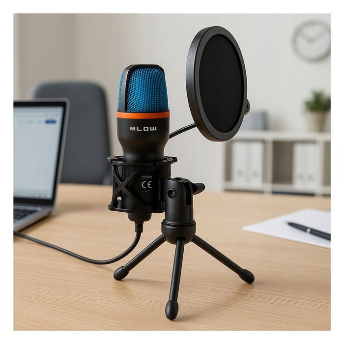 Mikrofon Do Komputera Pojemnościowy Gamingowy Studyjny Karaoke Usb fv