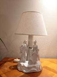 Lampa stolowa retro porcelanowa baza rzezba para tanczaca