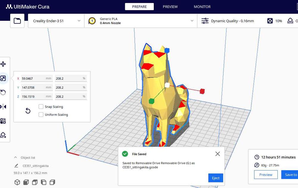 Akita Statuetka figurka psa Low Poli druk 3d PLA biały