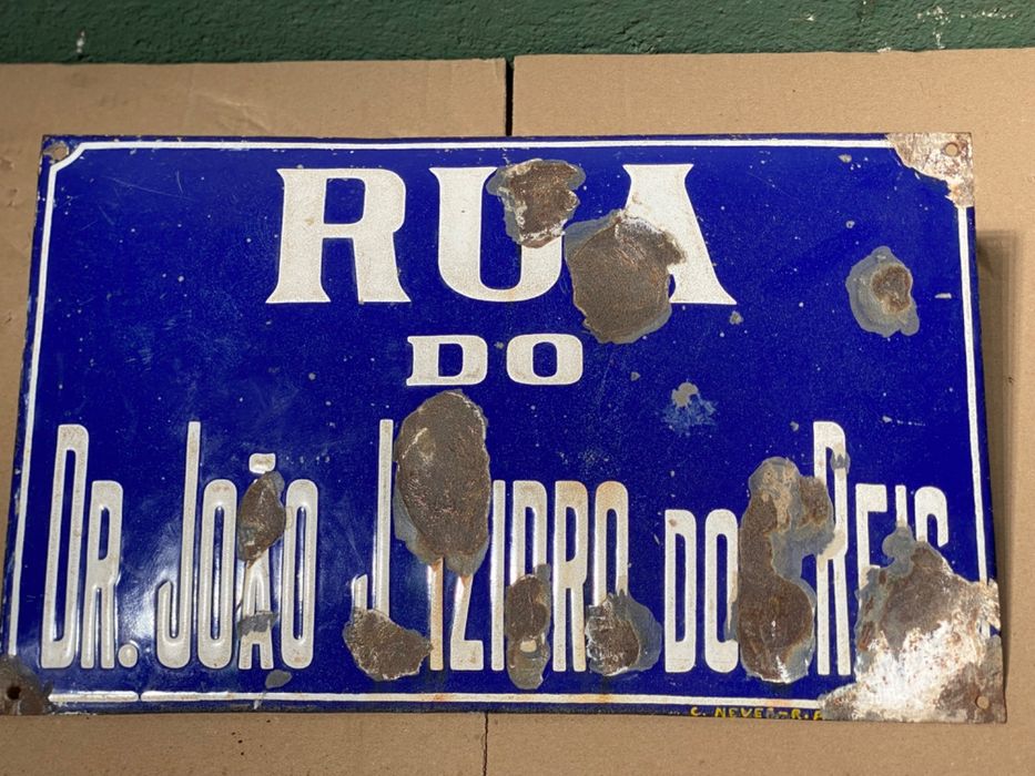 Chapas de esmalte antigas originais - nomes de ruas toponímicas