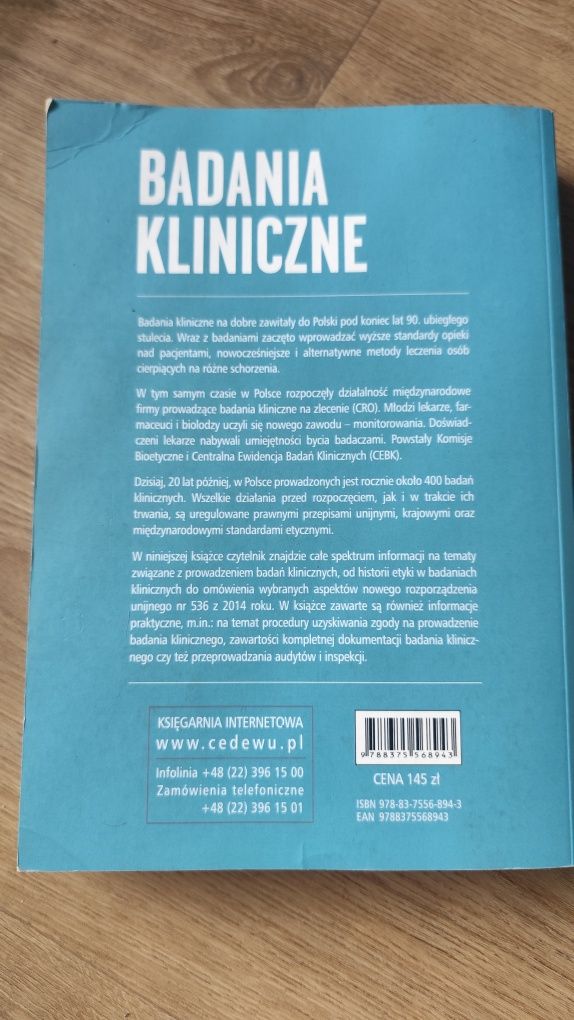 Książka Badania Kliniczne Teresa Brodniewicz