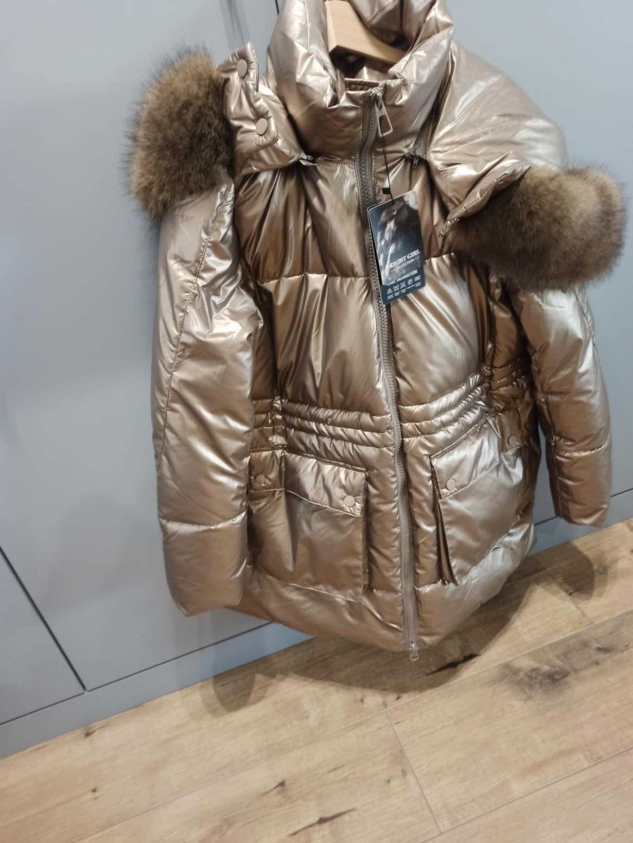 Złota zimowa kurtka XXL NOWA