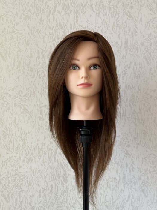 Натуральная манекен голова для причёсок  ТЕРМО болванка 230С