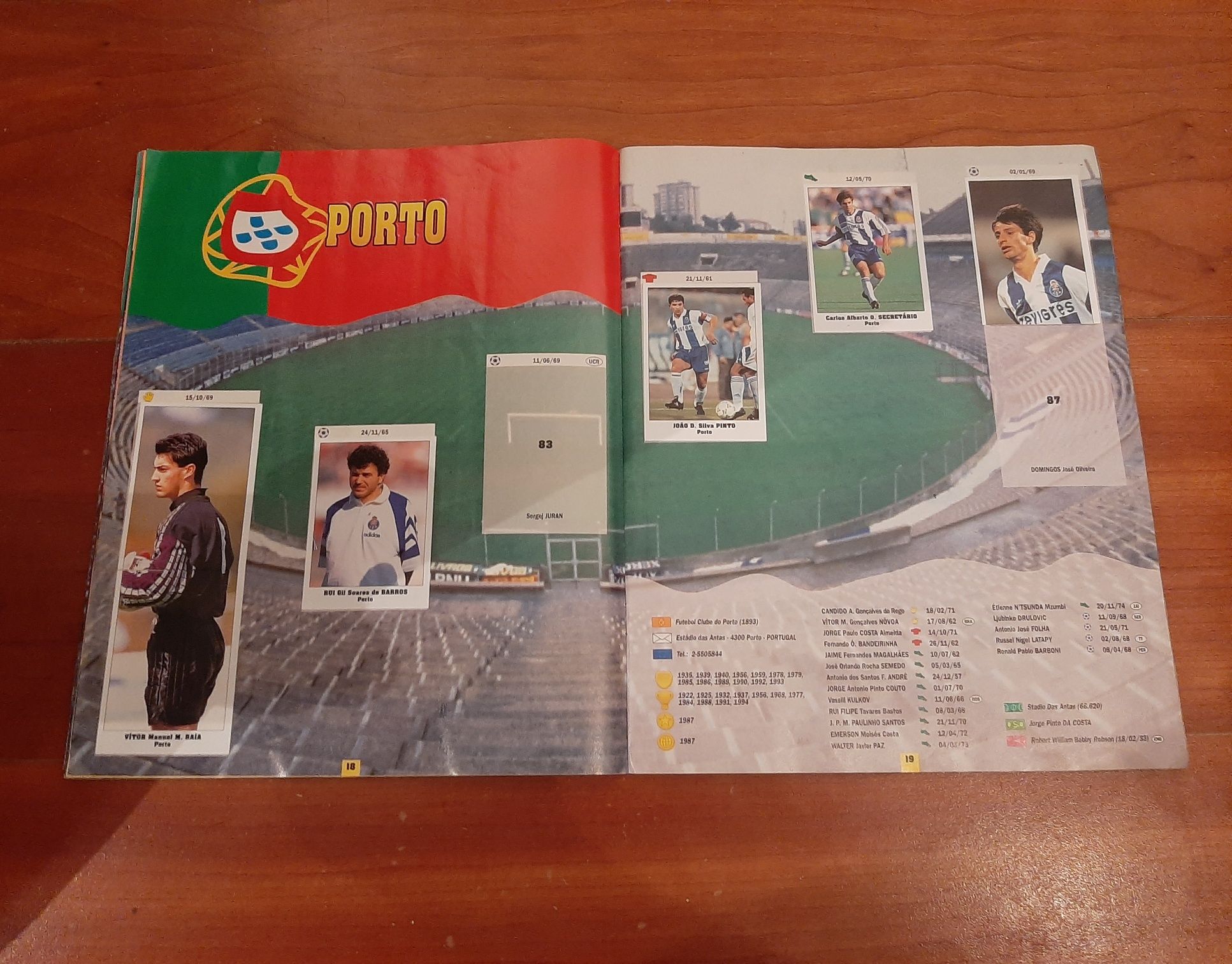 Caderneta Euro Cups 94/95