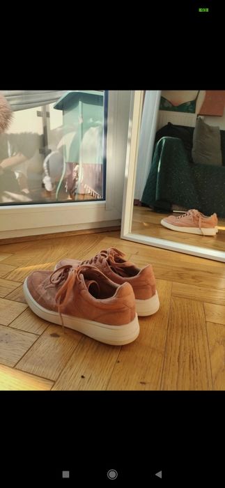 Trampki buty sportowe casual brudny róż sztuczny zamsz Parfois