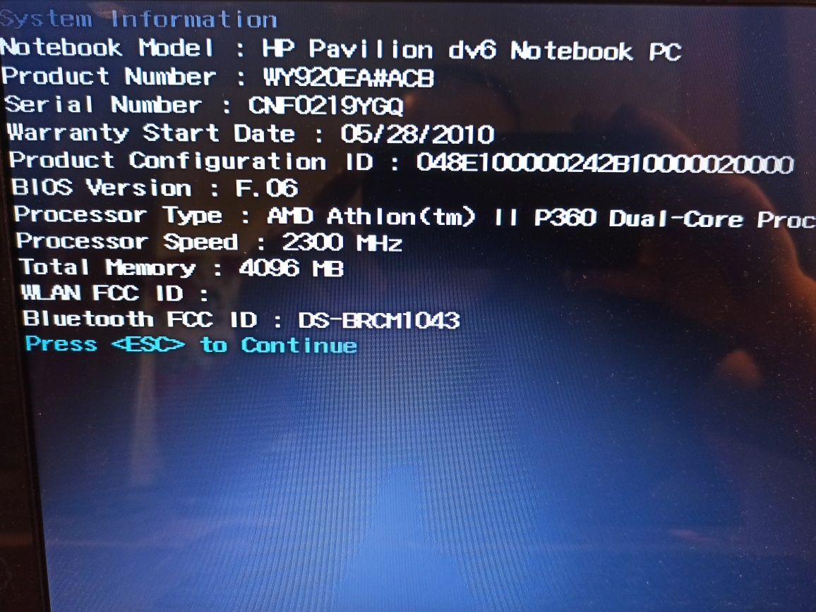 Ноутбук HP DV6-3075er рабочий по деталям!