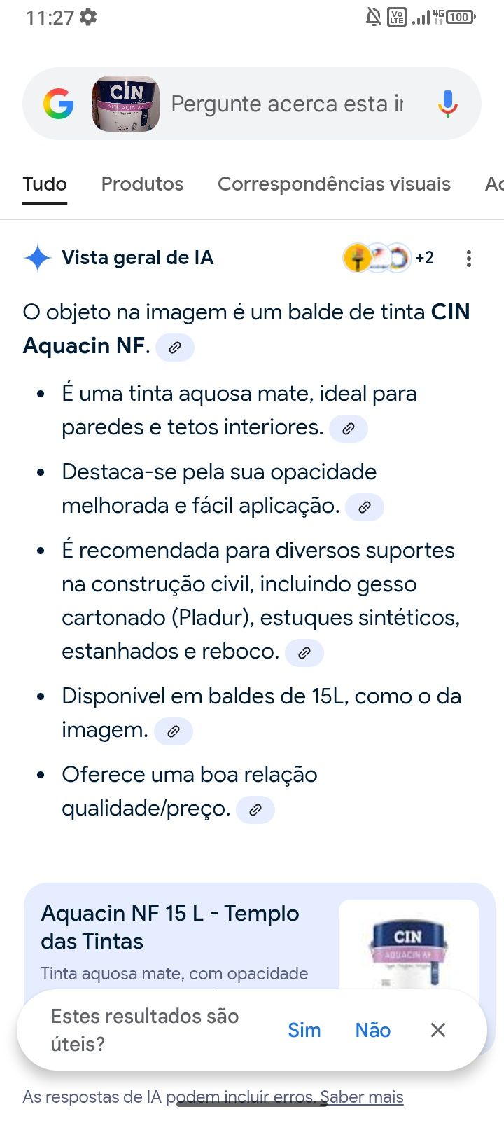 Tinta branca de qualidade