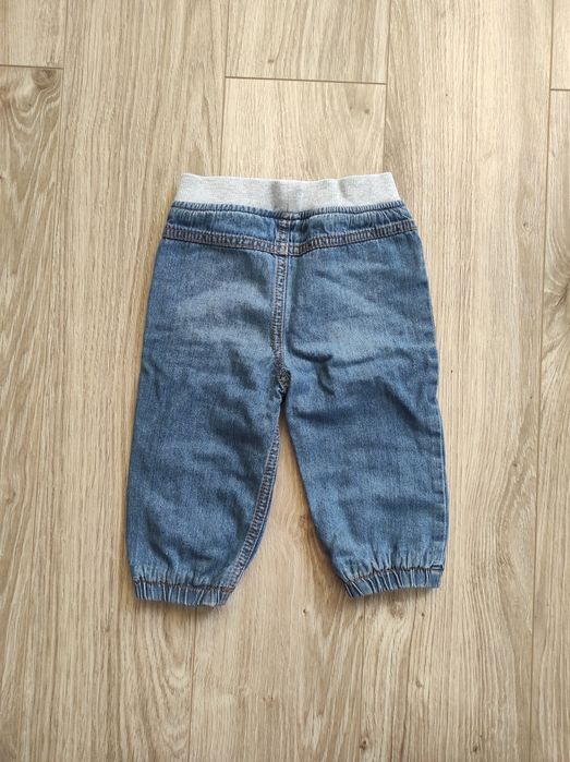 Jeansowe joggersy niemowlęce, F&F, rozm 80, na gumce, stan idealny
