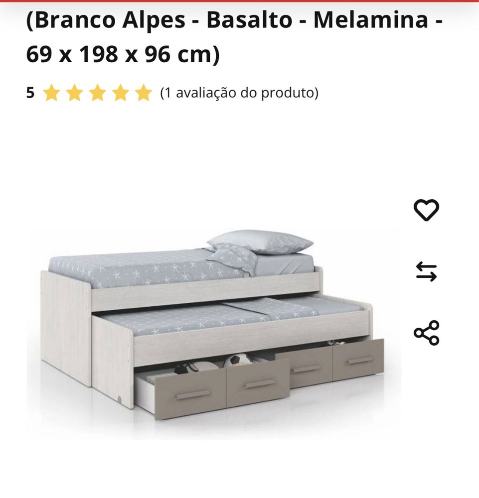 Cama dupla com colchoes incluidos