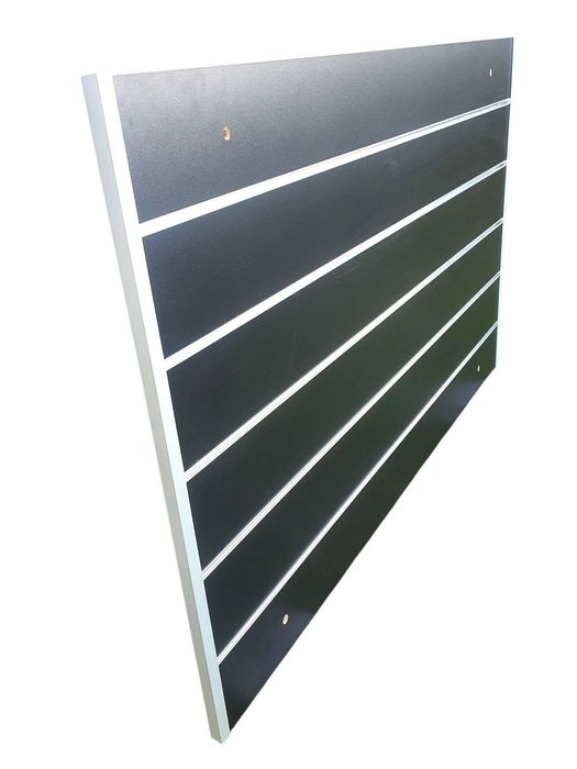 Panel sklepowy Spacewall Slatwall 150x90 cm czarny aluminium