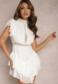 Sukienka biała elegancka kombinezon