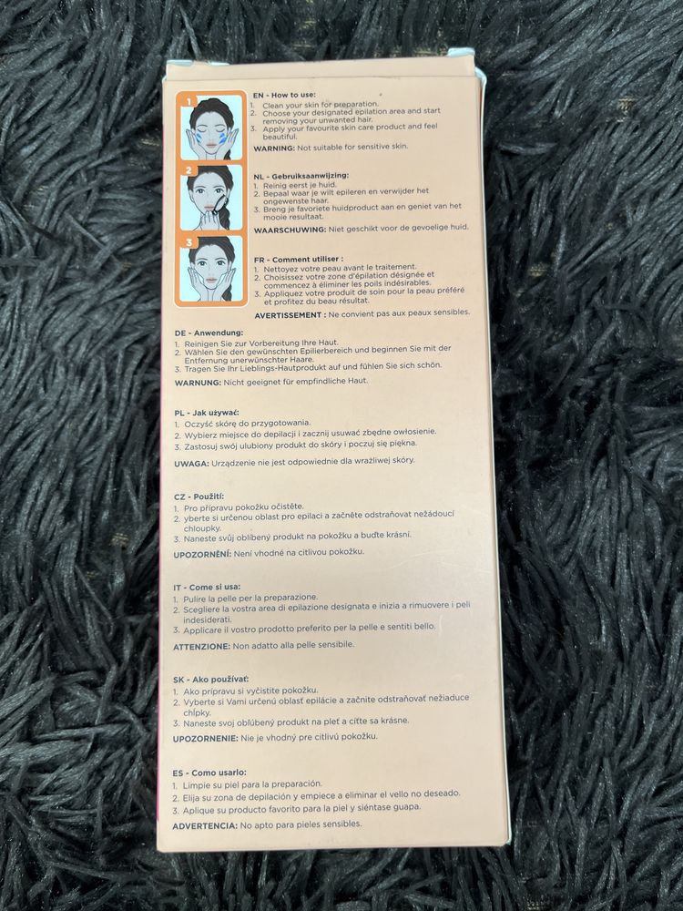 Zastaw prezentowy depitaltor nitkowy do twarzy i opaski króliczki