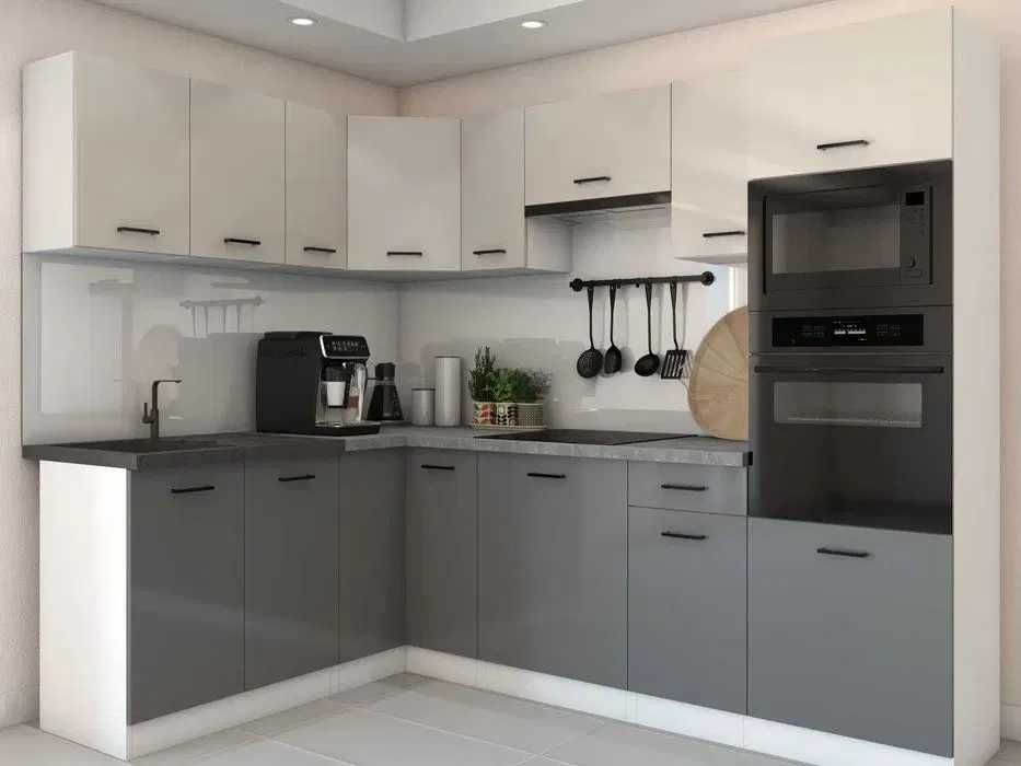 narożne meble kuchenne kuchnia połysk producent mebli na wymiar 4,2m