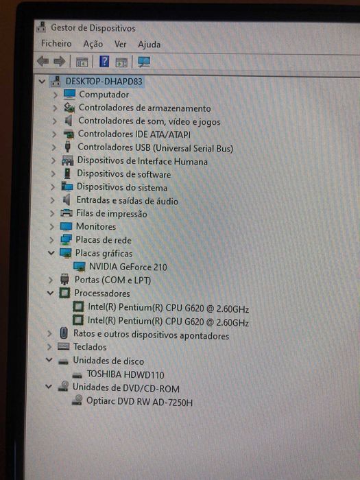 Lenovo G620 com Placa gráfica NVIDIA GeForce 210