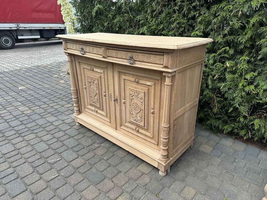 Komoda francuska oczyszczona szuflady dąb Ludwik XV