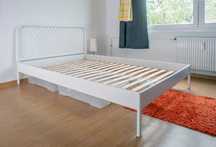 Łóżko metalowe białe Ikea Nesttun 140x200 stelaż i materac