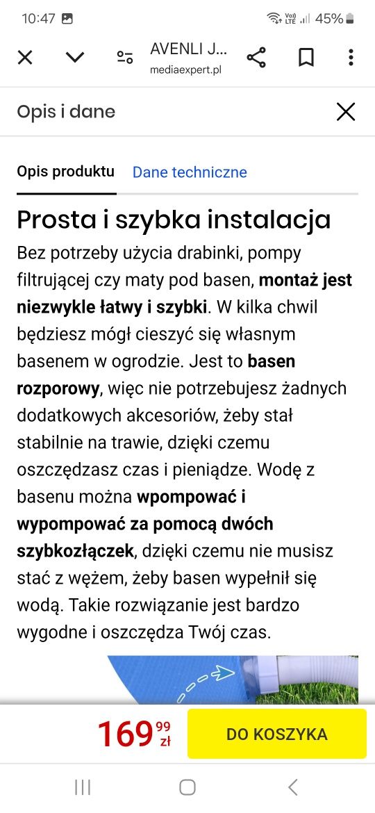Basen rozporowy 300x76 cm nowy.