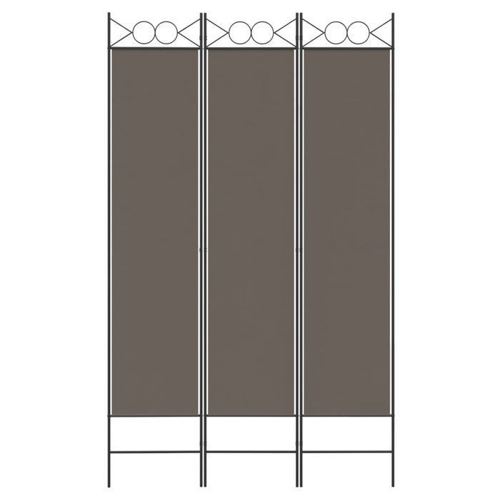 Parawan 3-Panelowy Antracytowy 120x200 cm Tkanina