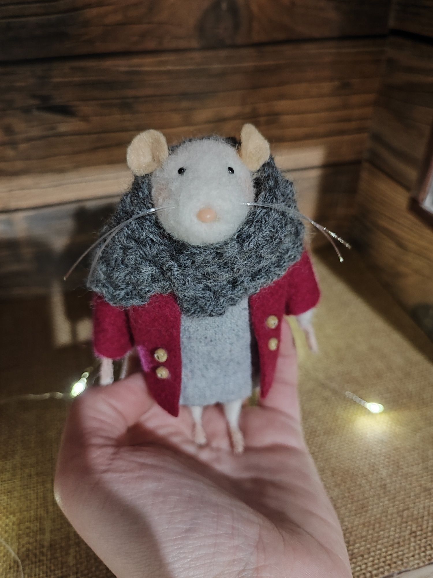 Myszka Fiszka myszka z filcu jak maileg na prezent handmade