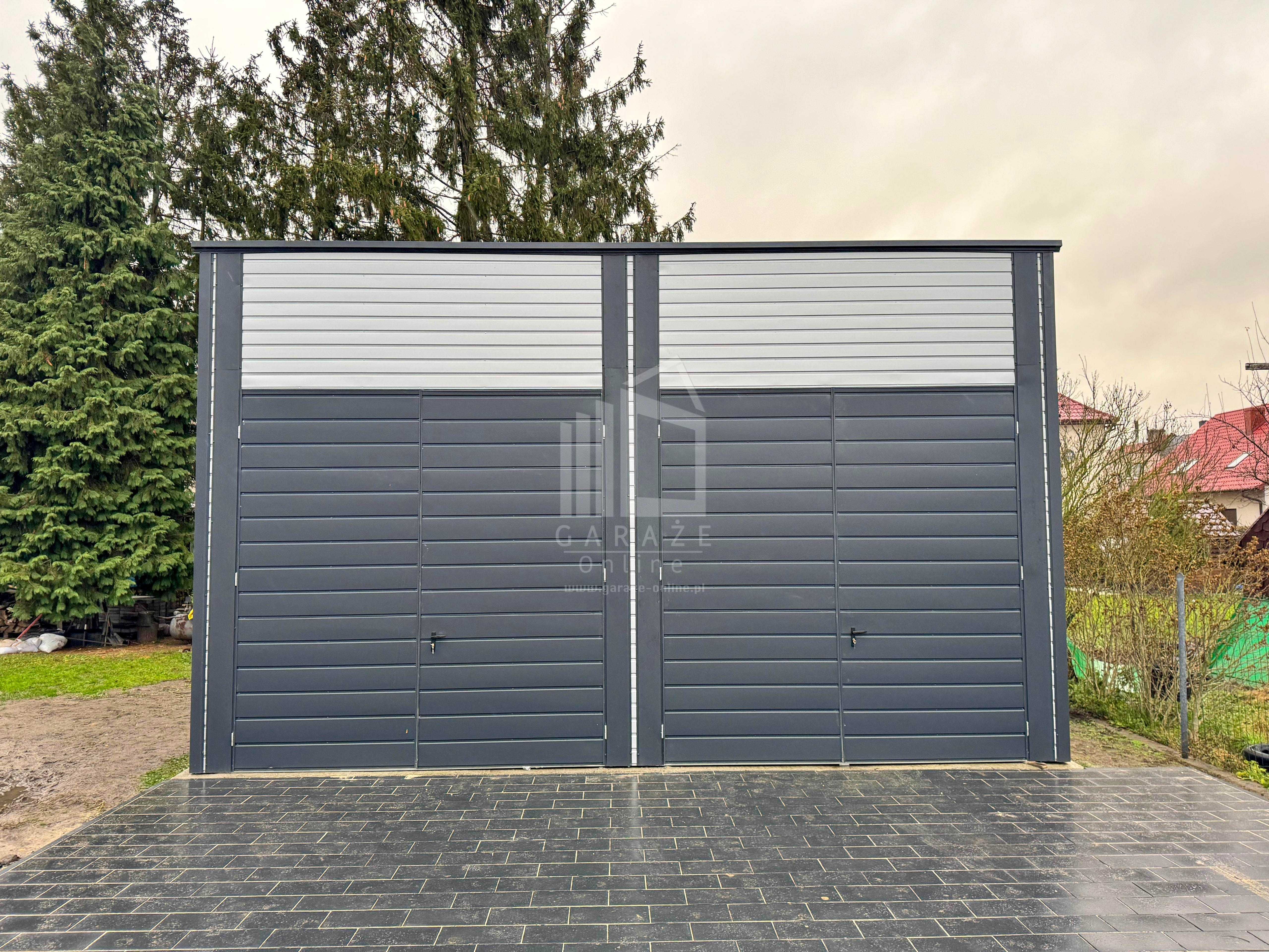 Hala Blaszana Magazyn 7X8M 2X Brama 4X Okno Drzwi Rynny Dach Id893