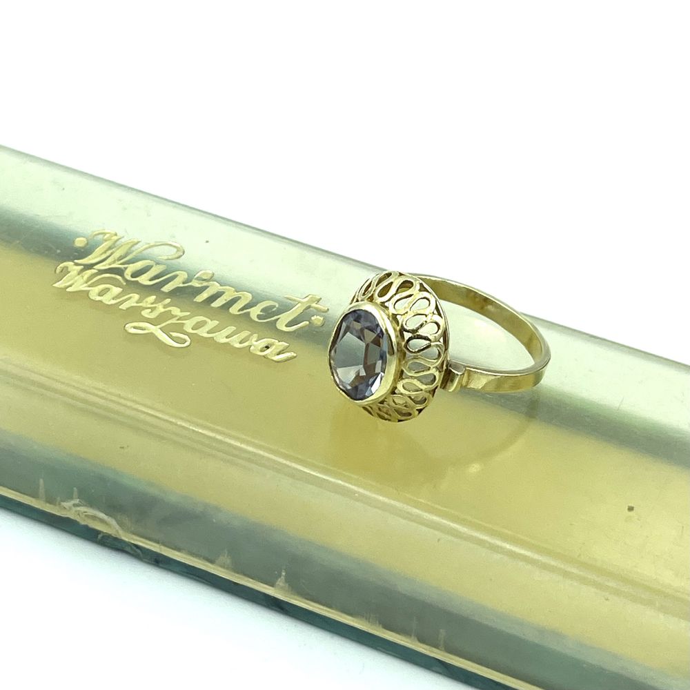 Złoty pierścionek Warmet z aleksandrytem 750/18kt wzor B-607