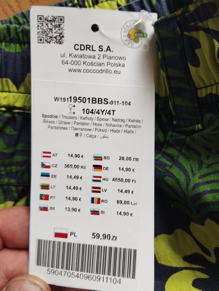 Nowe spodenki chłopięce Cocodrillo 104