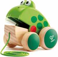 Hape Frog- Drewniana żaba ciągnięcia zabawka dla malucha USZKODZONA