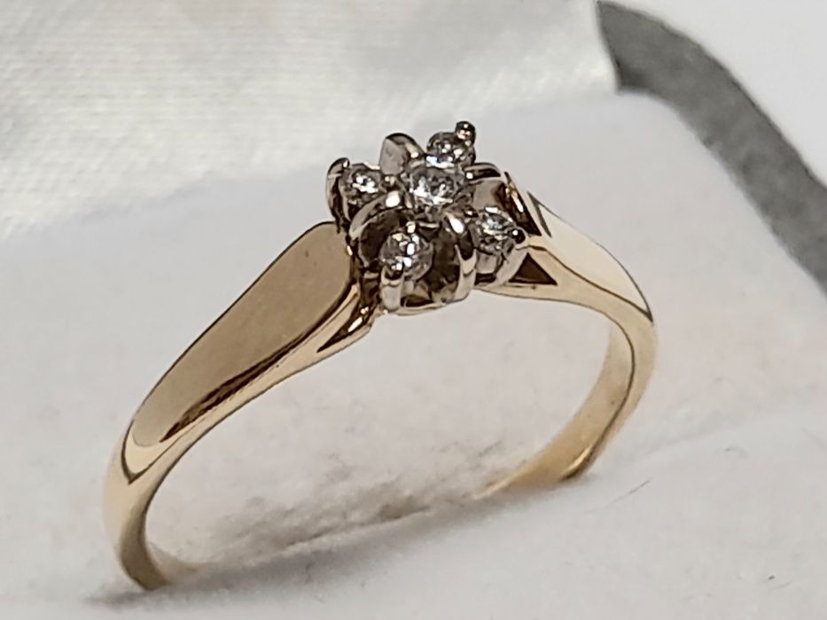 Pierścionek Złoty Brylantowy Zloto 14k