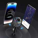 Transmiter bluetooth FM samochodowy SZYBKA ładowarka PD 23W QC3.0 USB