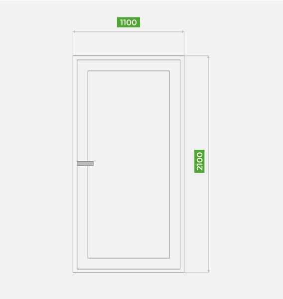 Drzwi aluminiowe przeszklone białe 1100 x 2100