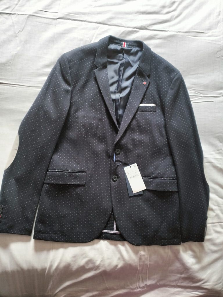 Blazer azul escuro com pintas ZARA