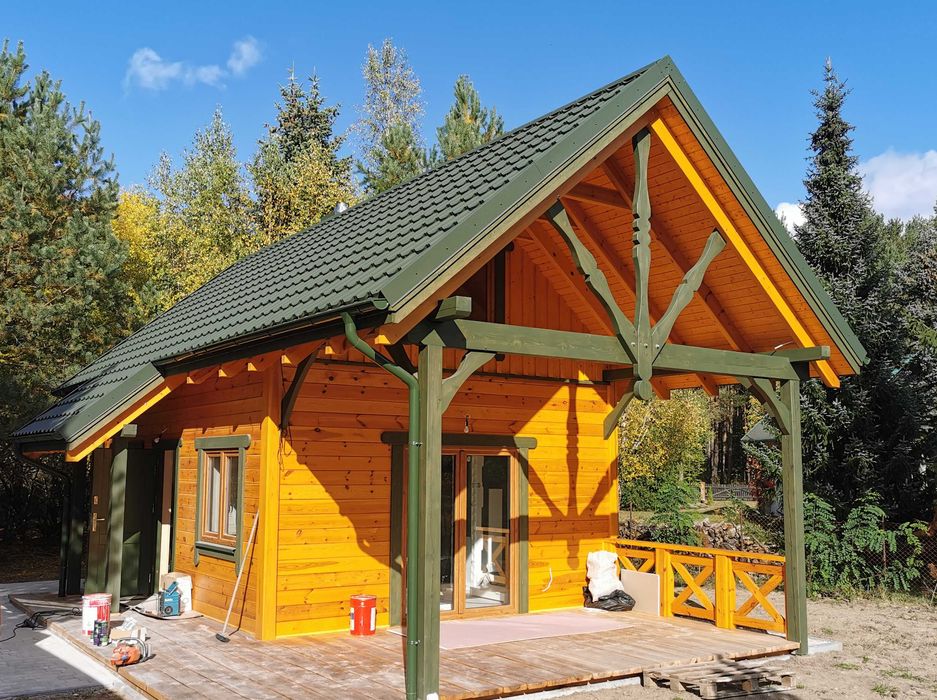 Całoroczny dom z drewna 35 m2 NA ZGŁOSZENIE bez pozwolenia