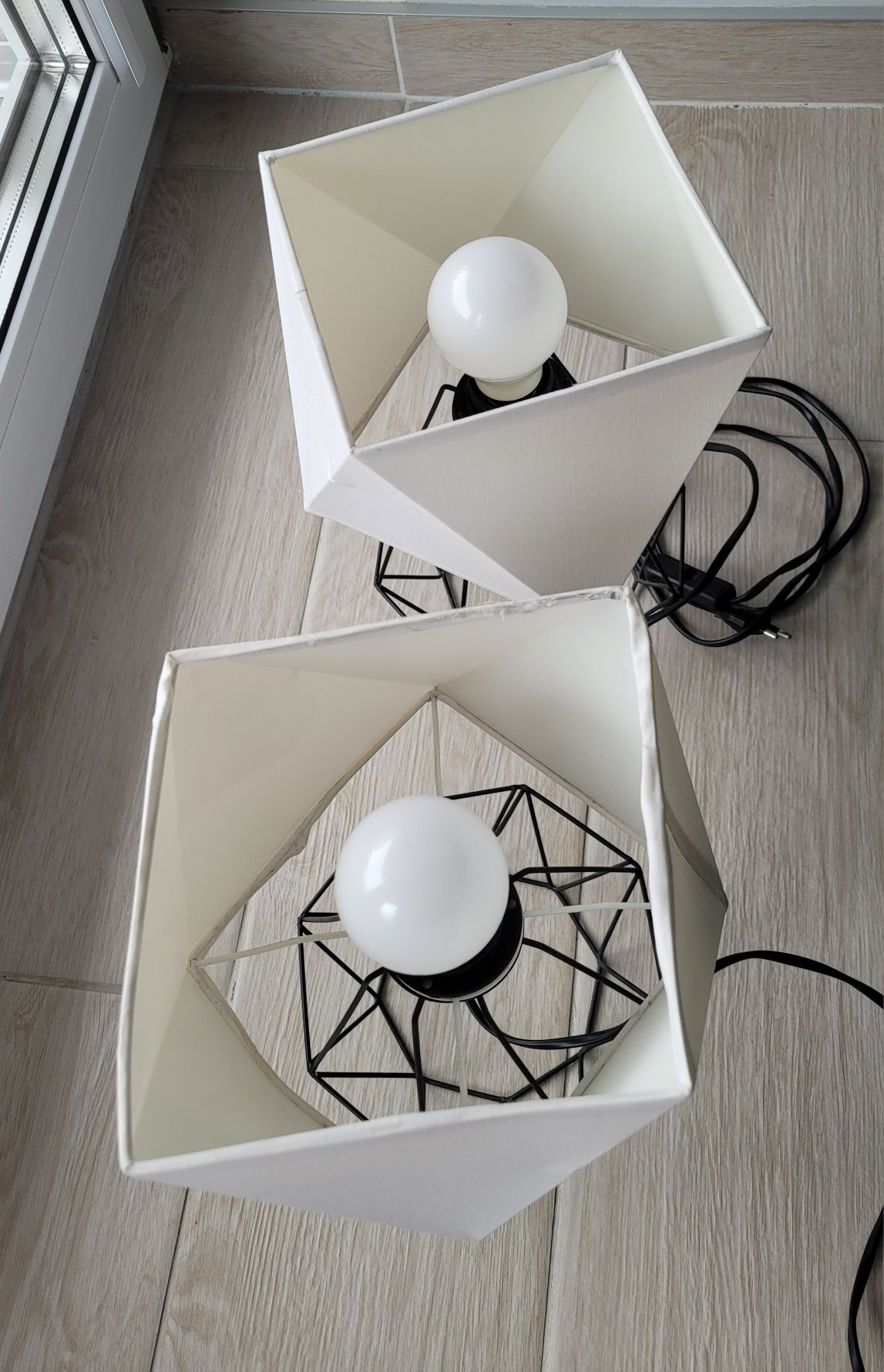 2szt lampek nocnych Loft abażur diament druciana metalowa do gniazdka