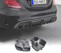 PONTEIRAS DE ESCAPE PARA MERCEDES  W205 C205 14- LOOK BRABUS PRETAS