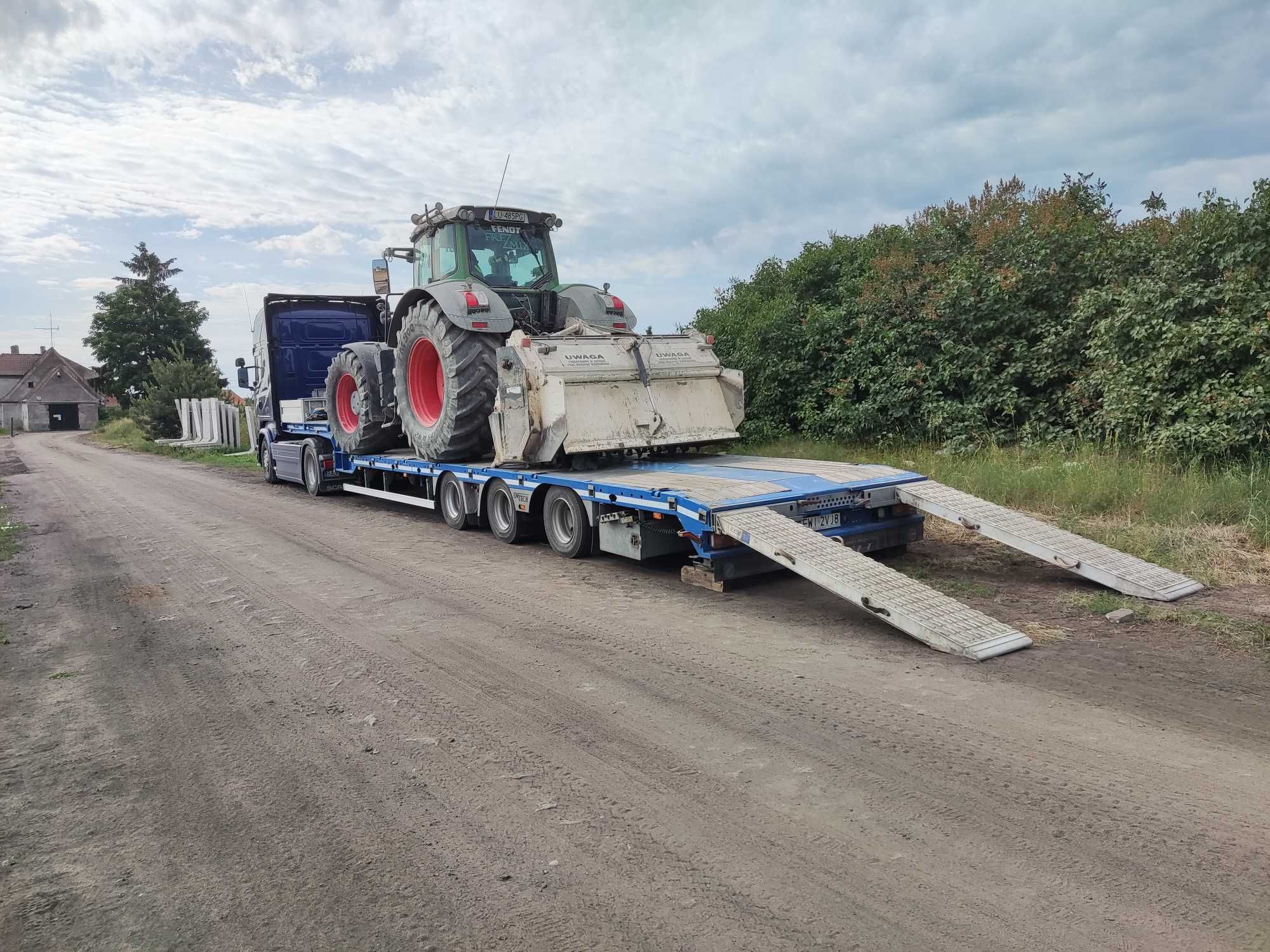 Transport maszyn budowlanych/rolniczych, niskopodwoziowy, łodzie