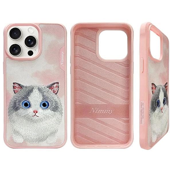 Etui Nimmy Big Eyed Pet 2.0 Cat na iPhone 15 Pro Max - różowe