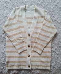 Sweter oversize Mango nowy kardigan w pasy xs s m 38