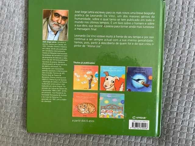 Livro infantil Mestre da Vinci, José Jorge Letria