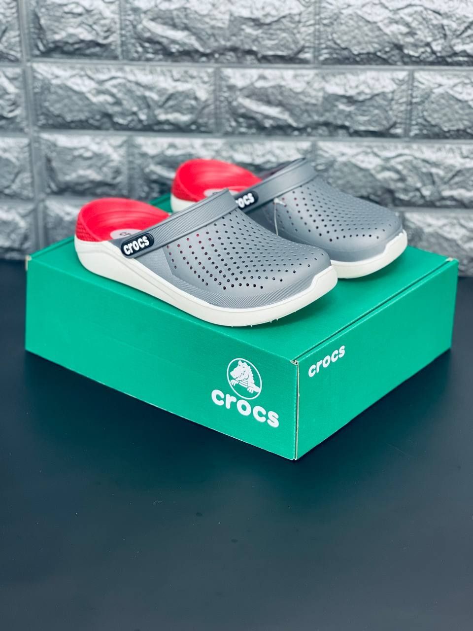 МУЖСКИЕ кроксы Crocs шлёпанцы Крокс серого цвета подростковые 36-45