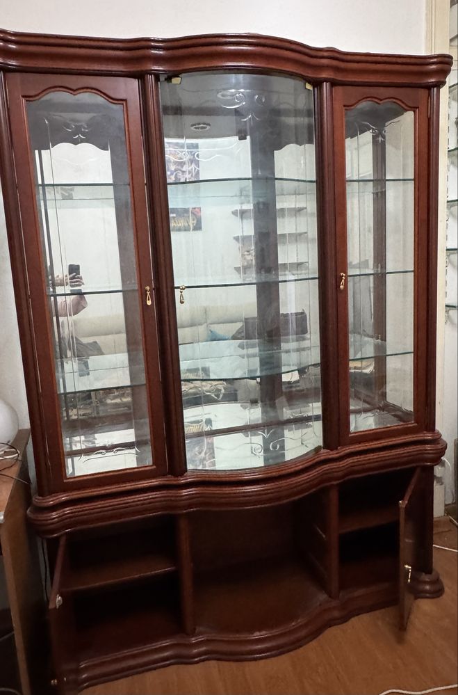 Armário Vitrine Vitange com 3 gavetas