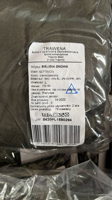 Bielizna zimowa wz 507T MON