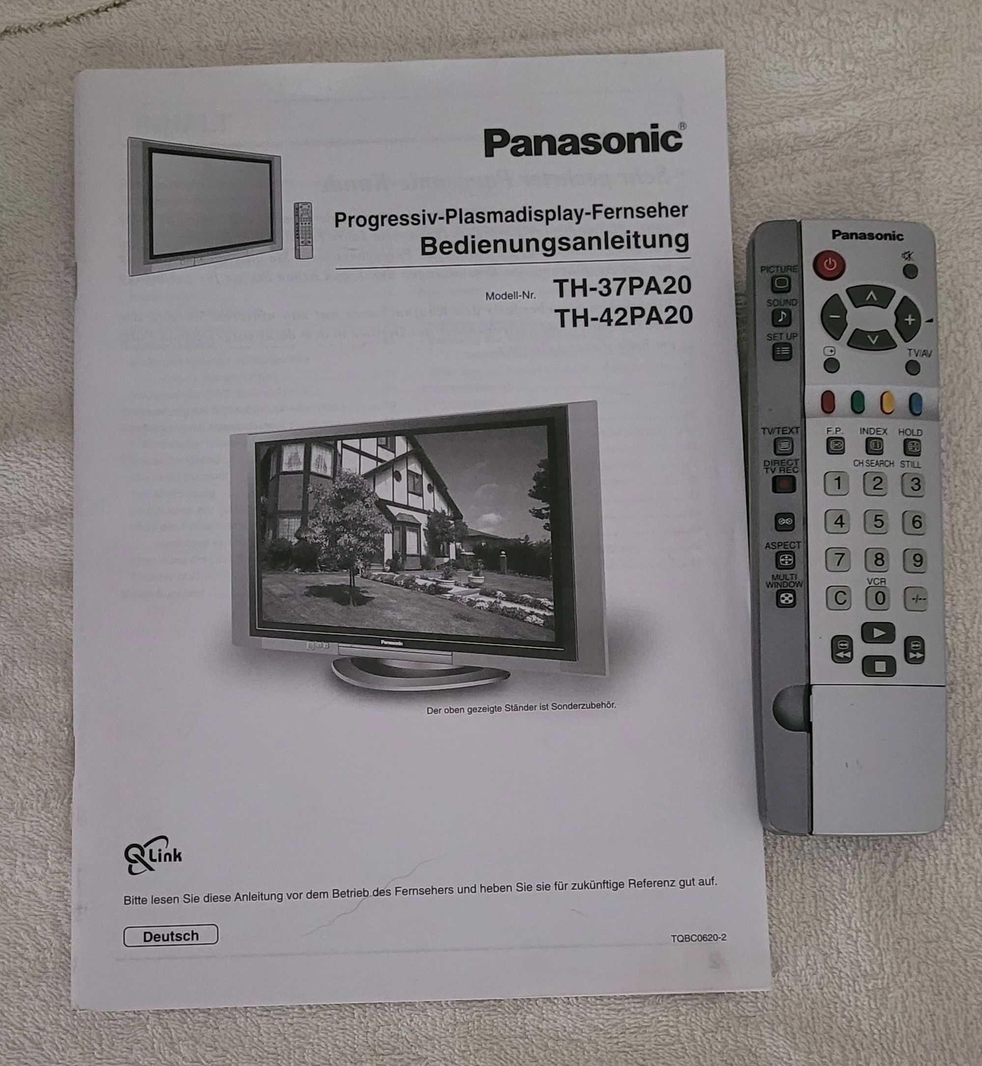 Telewizor PANASONIC TH-42PA20, 42" cale PLAZMA, stojak i pilot orygina