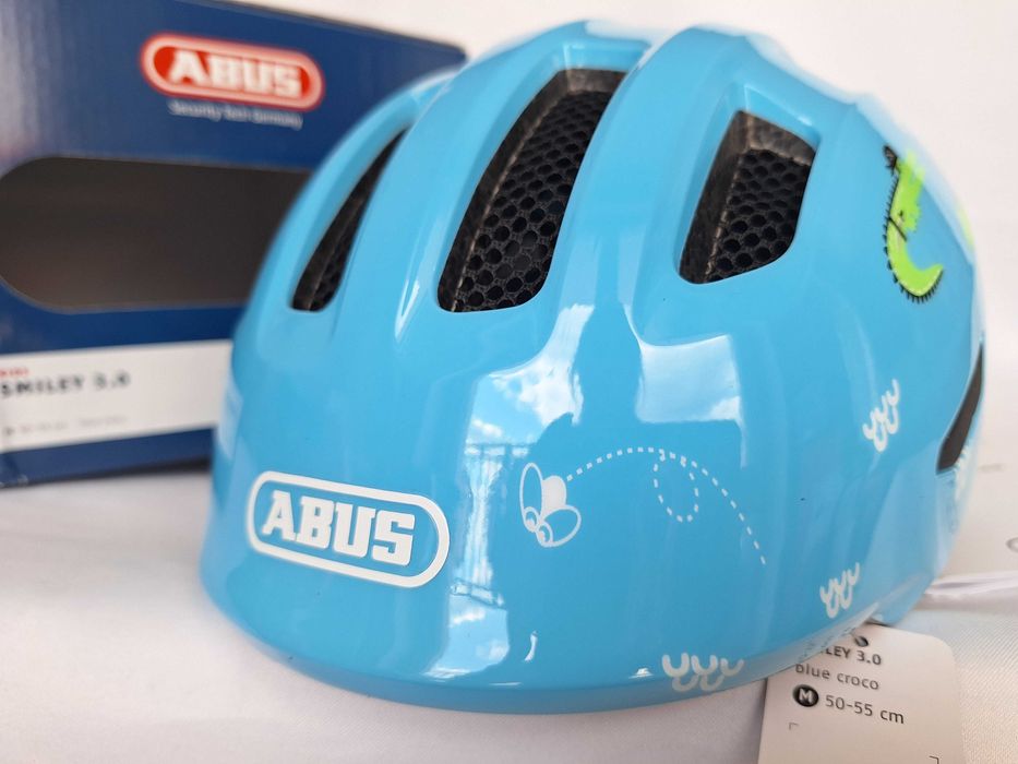 Kask rowerowy dziecięcy Abus Smiley 3.0 Blue Croco M 50-55cm